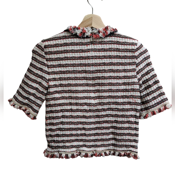 Zara Tweed Blouse Chanel Style Lunch Brunch Old Money, Size XS - Picture 9 of 14